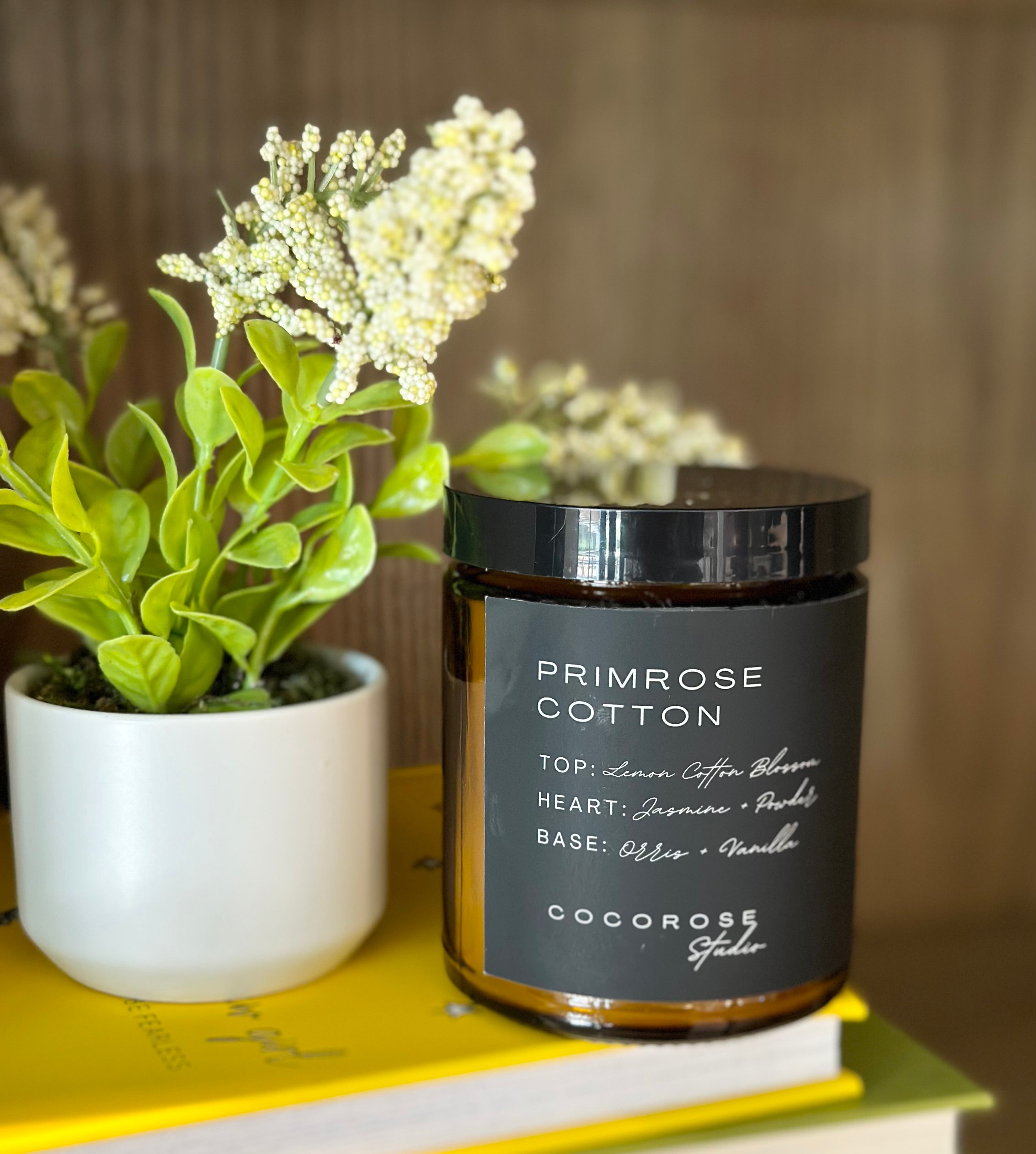 Primrose Cotton Candle